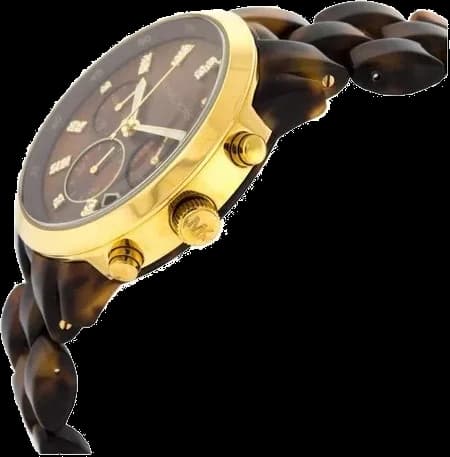 Montre Femme Michael Kors MK5216 en Acétate Écaille de Tortue et Cadran Doré vue 2