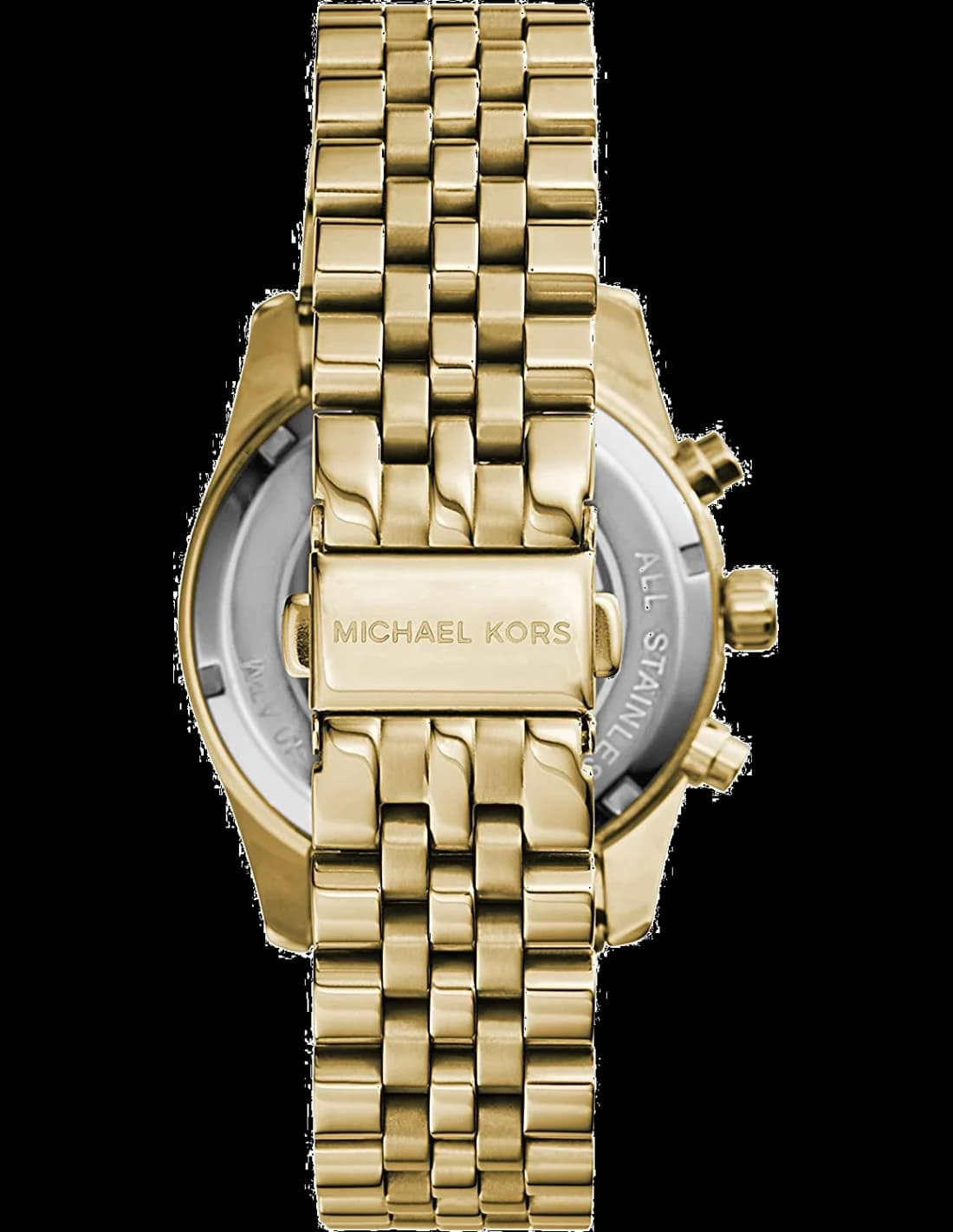 Montre Michael Kors MK5556 Chronographe en Acier Doré avec Lunette Cannelée vue 3