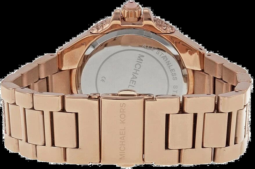 Montre Michael Kors MK5862 en Acier Doré Rose Pavée de Cristaux vue 3