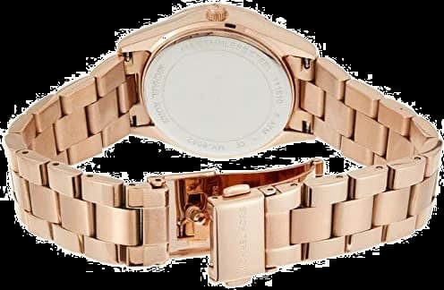 Montre Michael Kors MK6052 en acier doré et cadran bleu vue 2