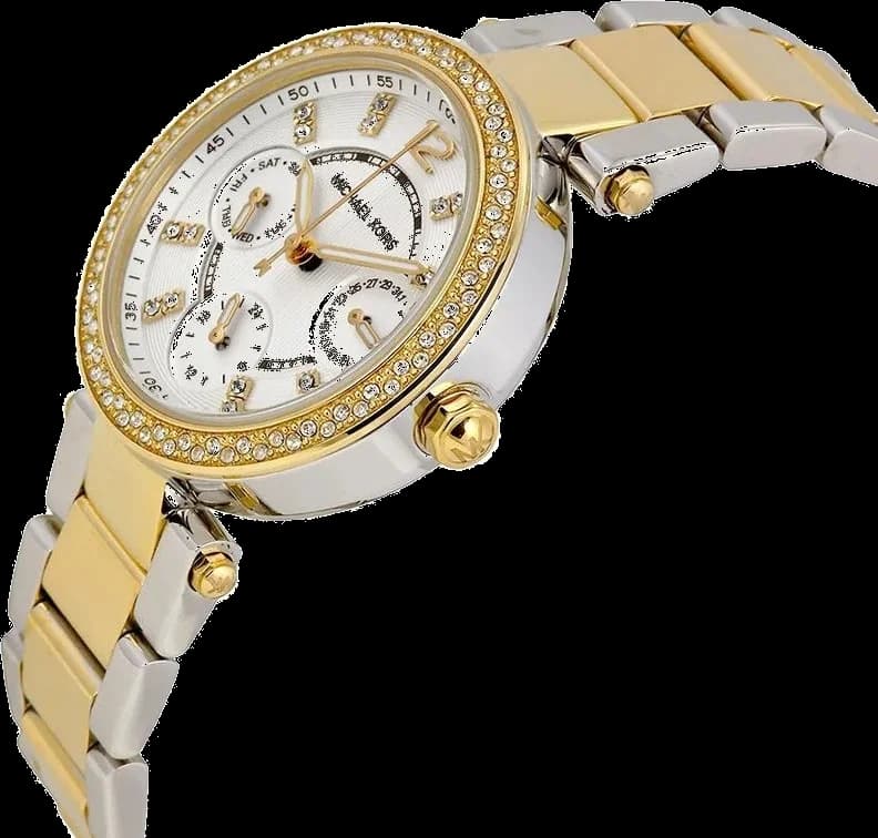 Montre Michael Kors MK6055 Chronographe Bi-ton Acier et Doré avec Cristaux vue 2