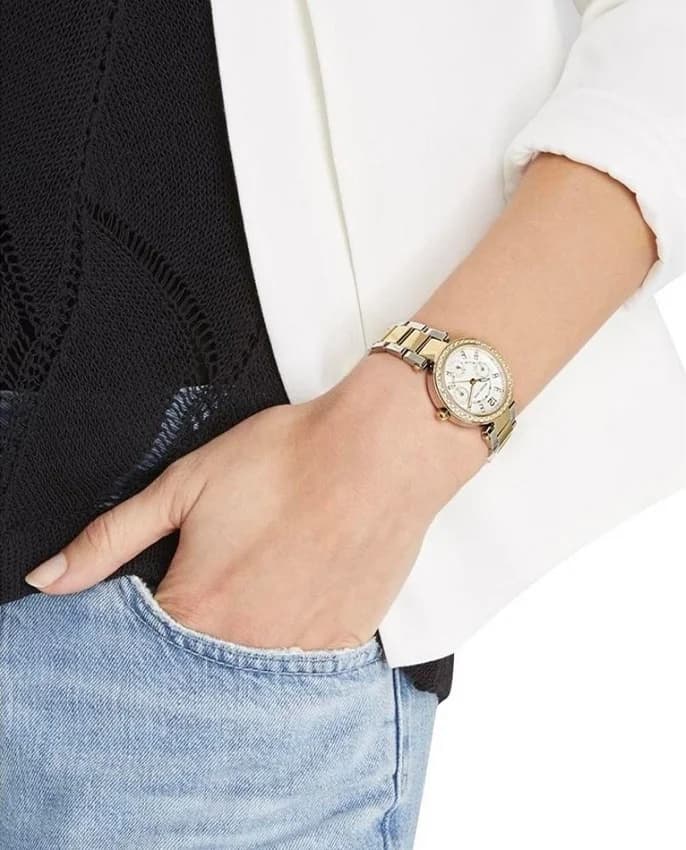 Montre Michael Kors MK6055 Chronographe Bi-ton Acier et Doré avec Cristaux vue 5