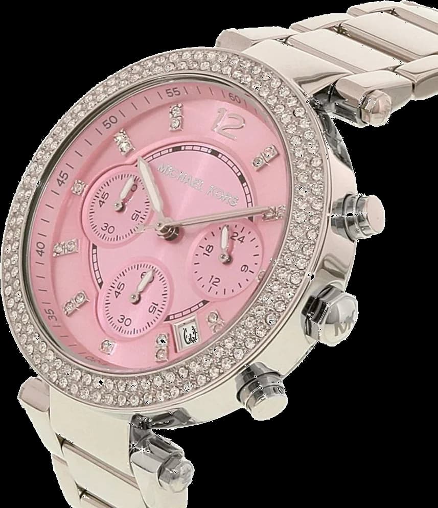 Montre Michael Kors Parker MK6105 chronomètre sport cadran rose vue 2