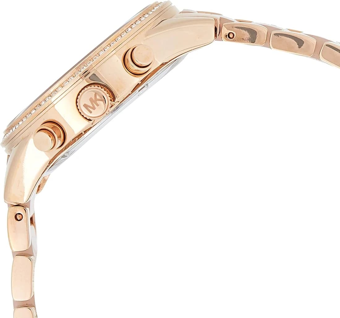 Montre Michael Kors MK6307 Bracelet Acétate Rose et Acier Or Rose vue 2