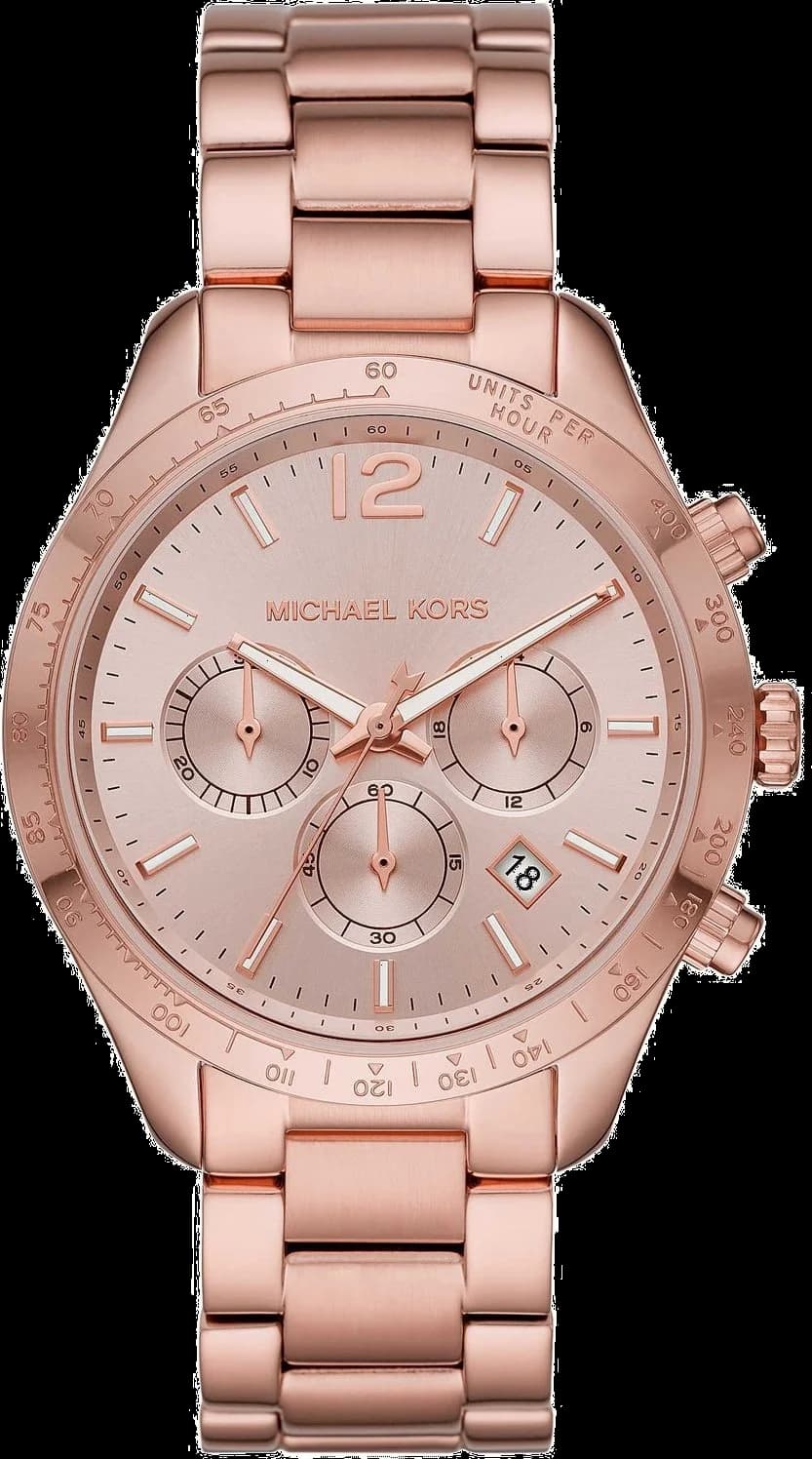 Montre Michael Kors Layton MK6796 Chronomètre 3 sous cadrans en acier or rose