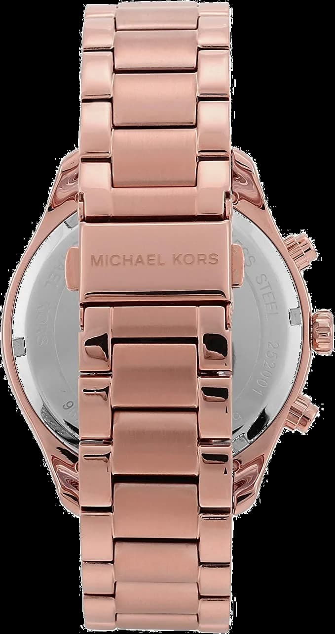 Montre Michael Kors Layton MK6796 Chronomètre 3 sous cadrans en acier or rose vue 3