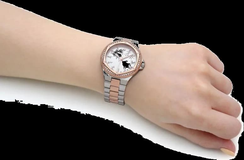 Montre femme Michael Kors Lennox MK6989 bracelet en acier inoxydable bicolore vue 4