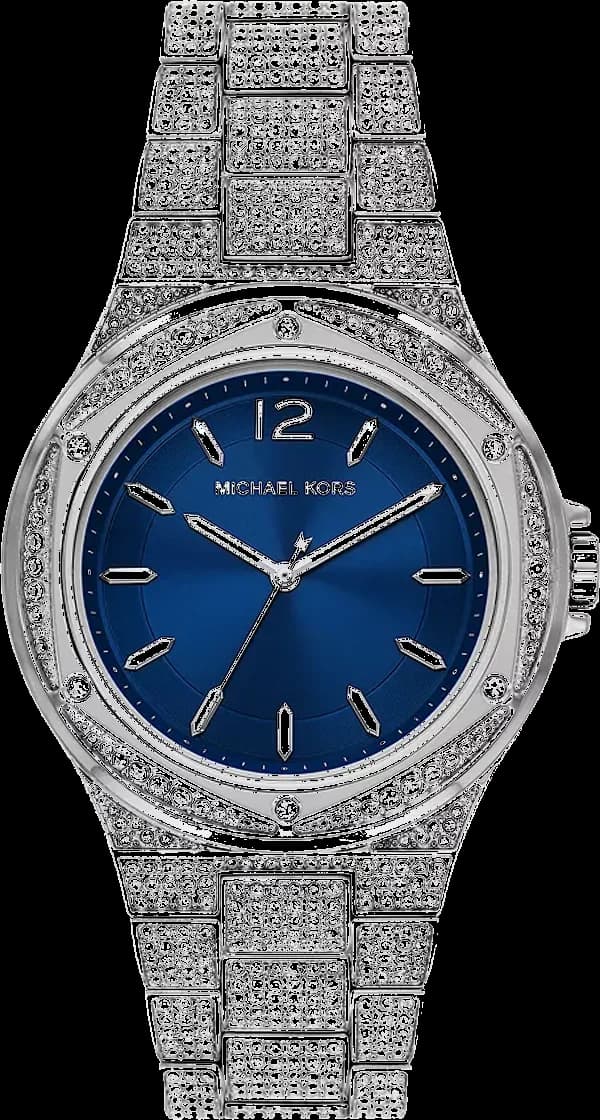 Montre femme Michael Kors MK6990 Lennox Cadran Bleu Pavé et Bracelet Cristaux