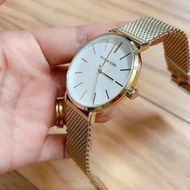 Montre Michael Kors MK7150 Auden en acier argenté et maille milanaise vue 4