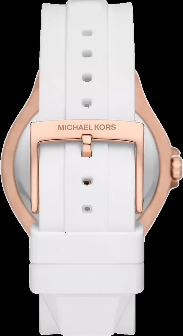 Montre Michael Kors MK7248 Lennox Silicone Blanc et Pavé Ton Or Rose vue 2