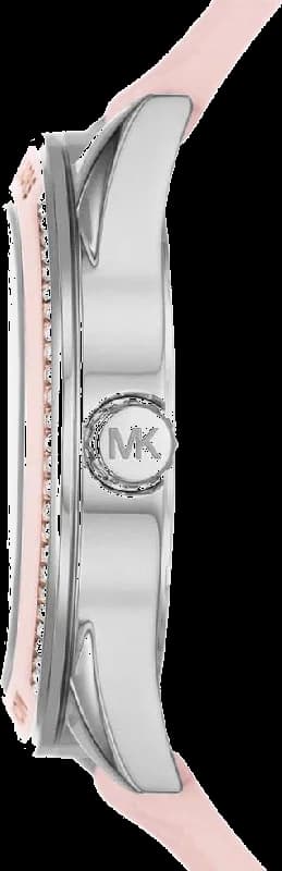 Montre Michael Kors Jessa MK7268 multifonction bracelet en silicone rose gaufré vue 2