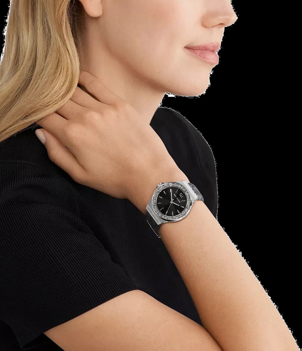 Montre Michael Kors Lennox MK7309 bracelet imprimé MK en cuir vue 4