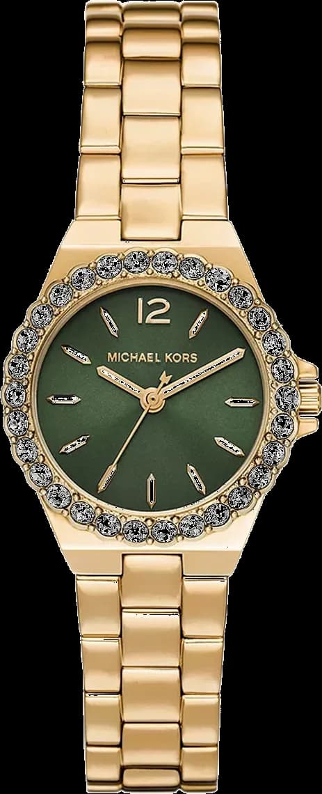 Montre Michael Kors Lennox MK7395 cadran vert bracelet en acier inoxydable doré