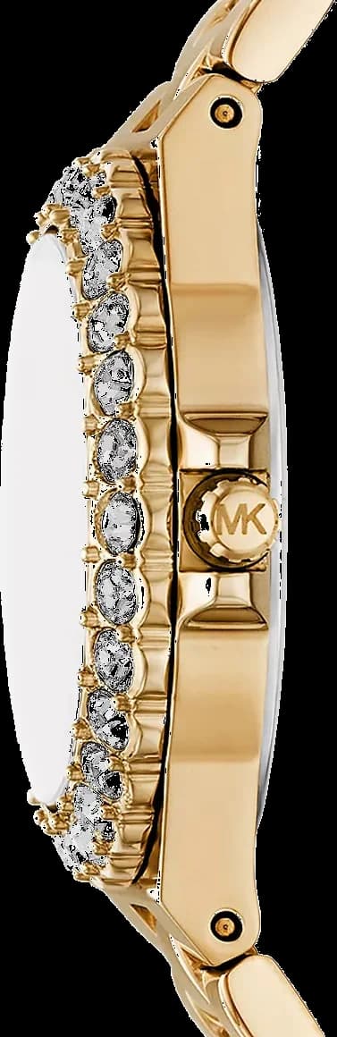 Montre Michael Kors Lennox MK7395 cadran vert bracelet en acier inoxydable doré vue 3