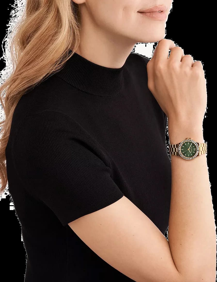 Montre Michael Kors Lennox MK7395 cadran vert bracelet en acier inoxydable doré vue 4