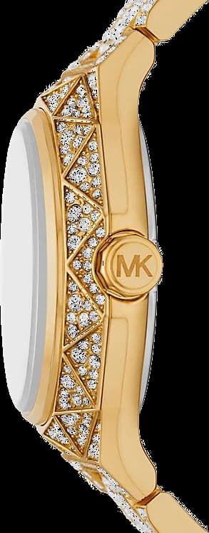 Montre Michael Kors Raquel MK7398 Cadran pavé Bracelet en acier inoxydable doré vue 2