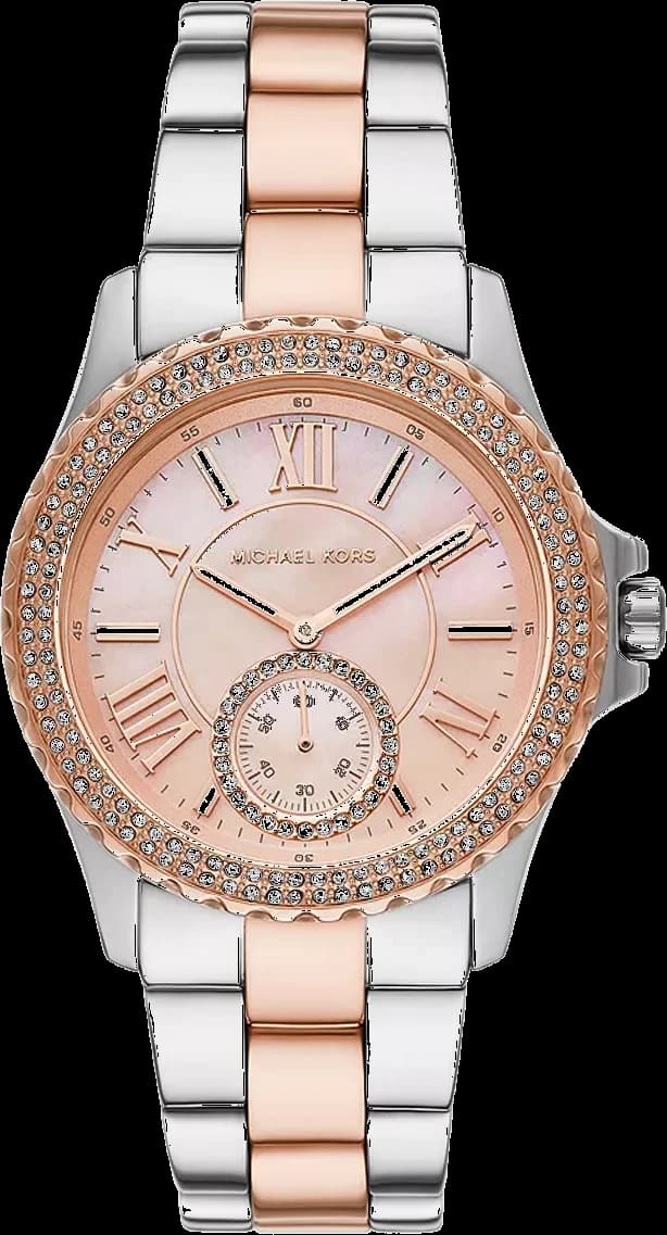 Montre Michael Kors Everest MK7402 cadran doré rose bracelet en acier inoxydable bicolore