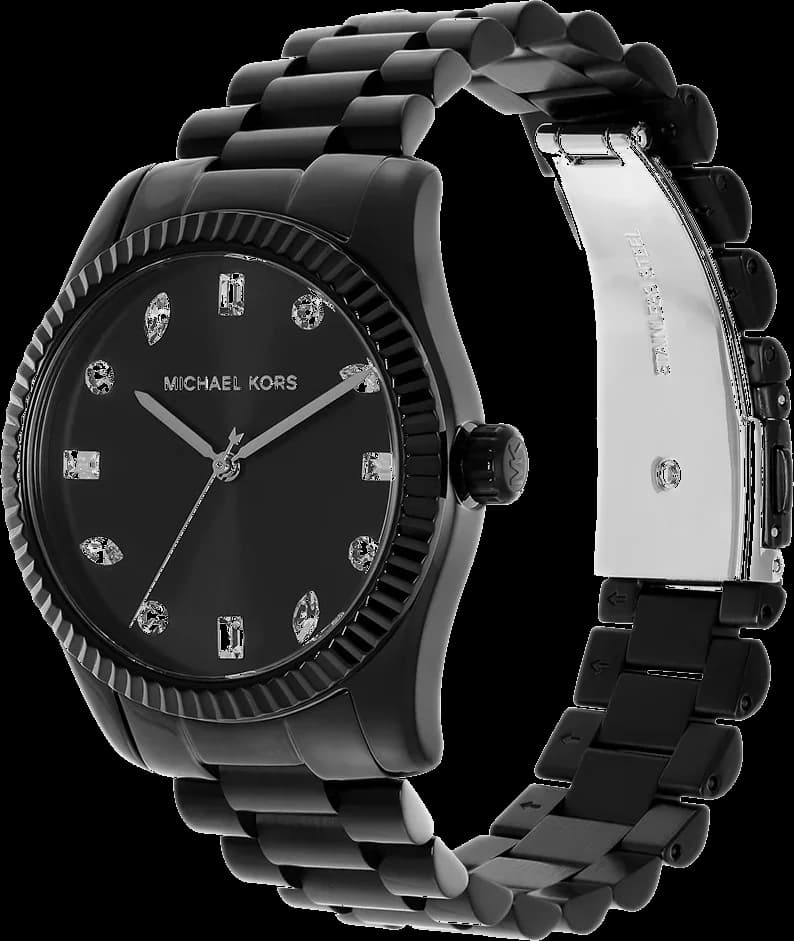 Montre Michael Kors MK7442 en Acier Inoxydable avec Cadran Noir Pavé de Cristaux vue 2