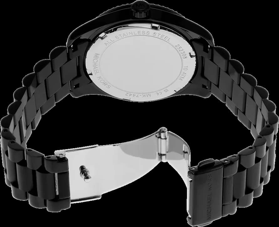 Montre Michael Kors MK7442 en Acier Inoxydable avec Cadran Noir Pavé de Cristaux vue 4