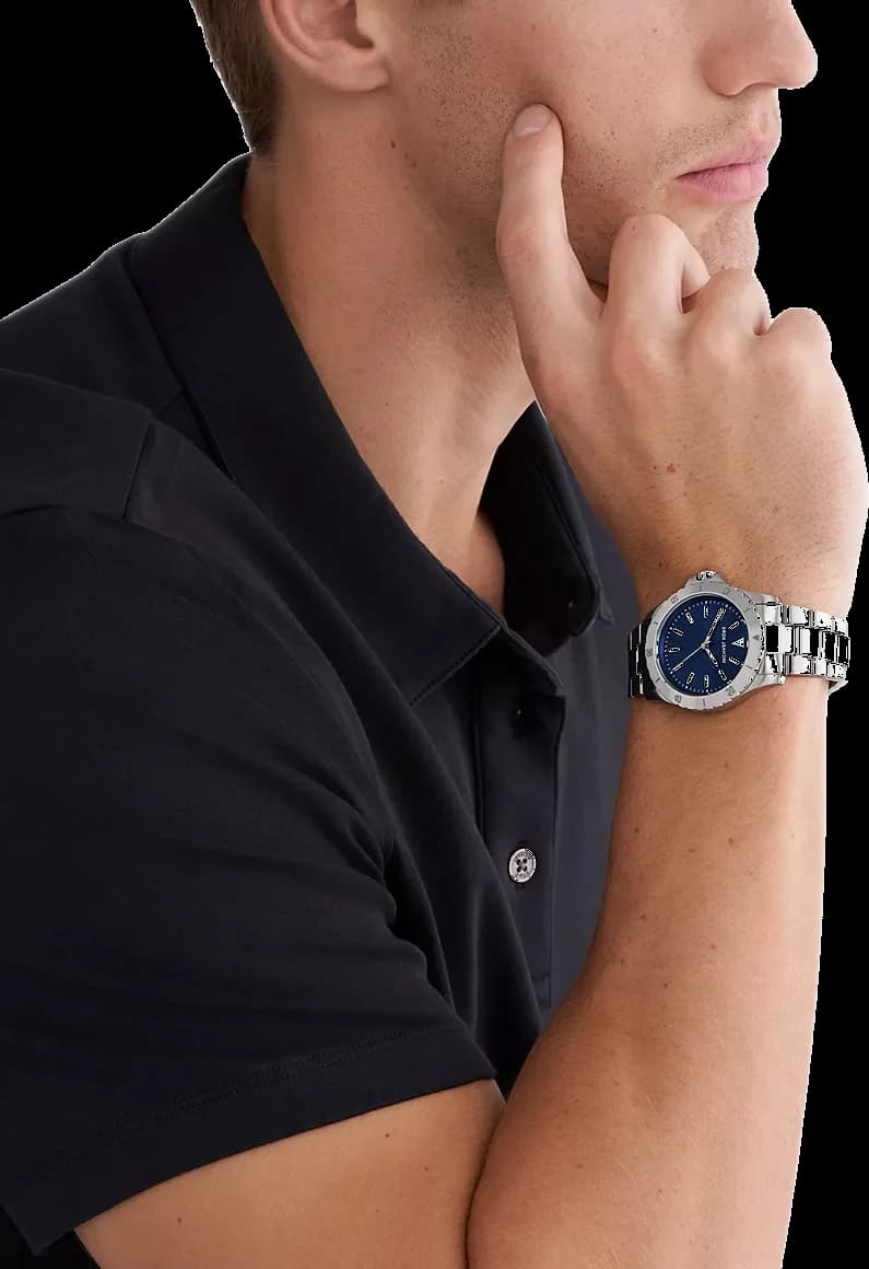 Montre Michael Kors MK9079 Everest en Acier Argenté et Cadran Bleu Nuit vue 4