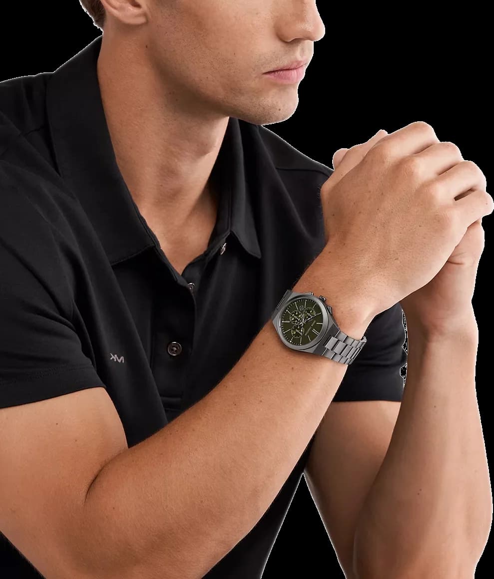 Montre Michael Kors MK9118 en Acier Anthracite et Cadran Vert vue 4