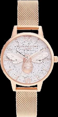Montre Olivia Burton Lucky Bee OB16FB04 cadran pailleté gris