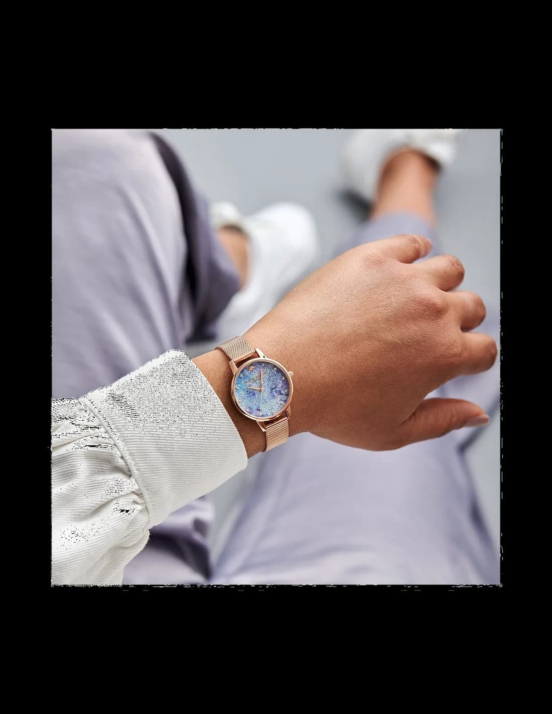 Montre Olivia Burton OB16US44 Deep Sea Cadran Pailleté Acier Or Rose vue 3