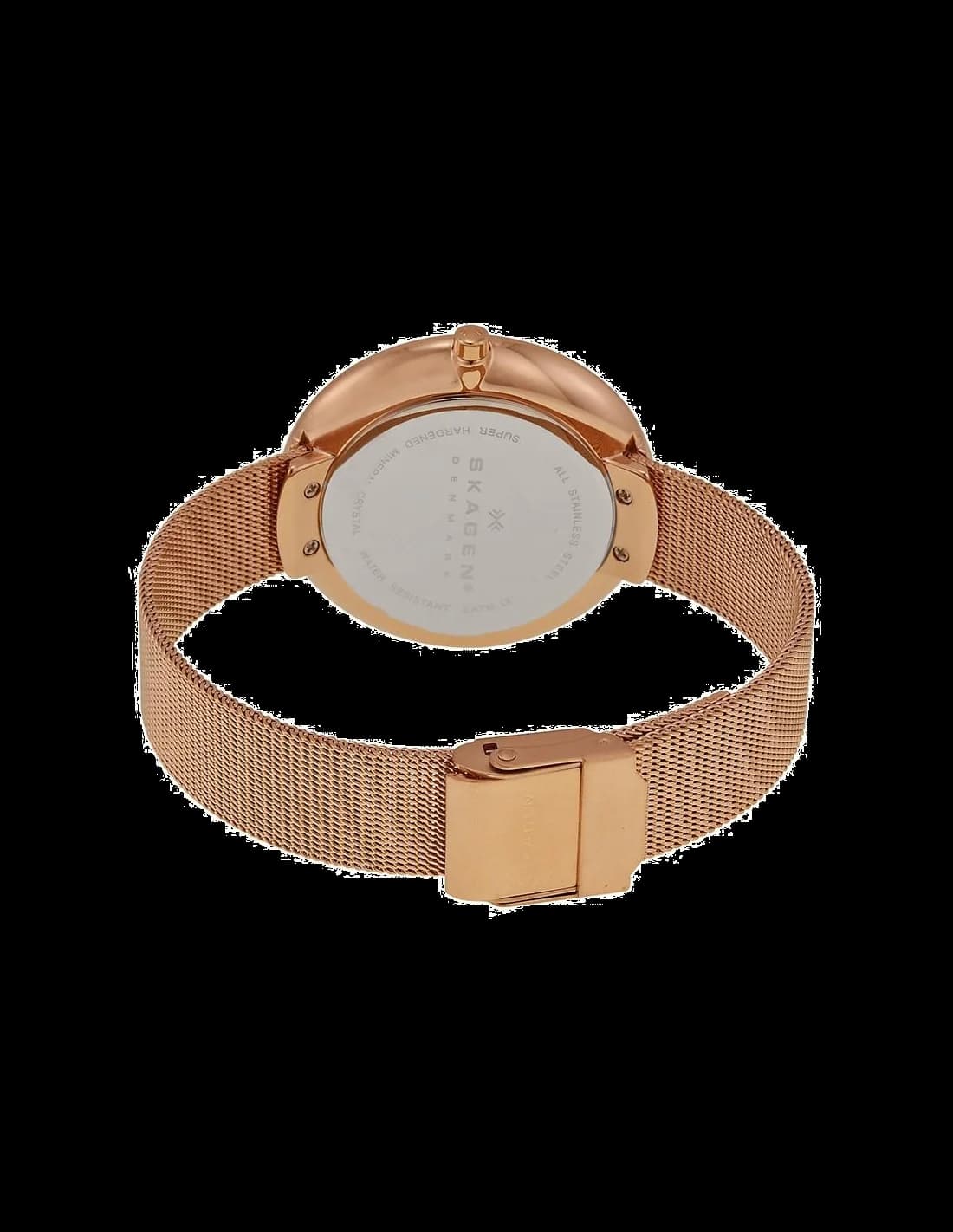 Montre Femme Skagen Gitte SKW2142 Bracelet en maille milanaise or rose vue 3