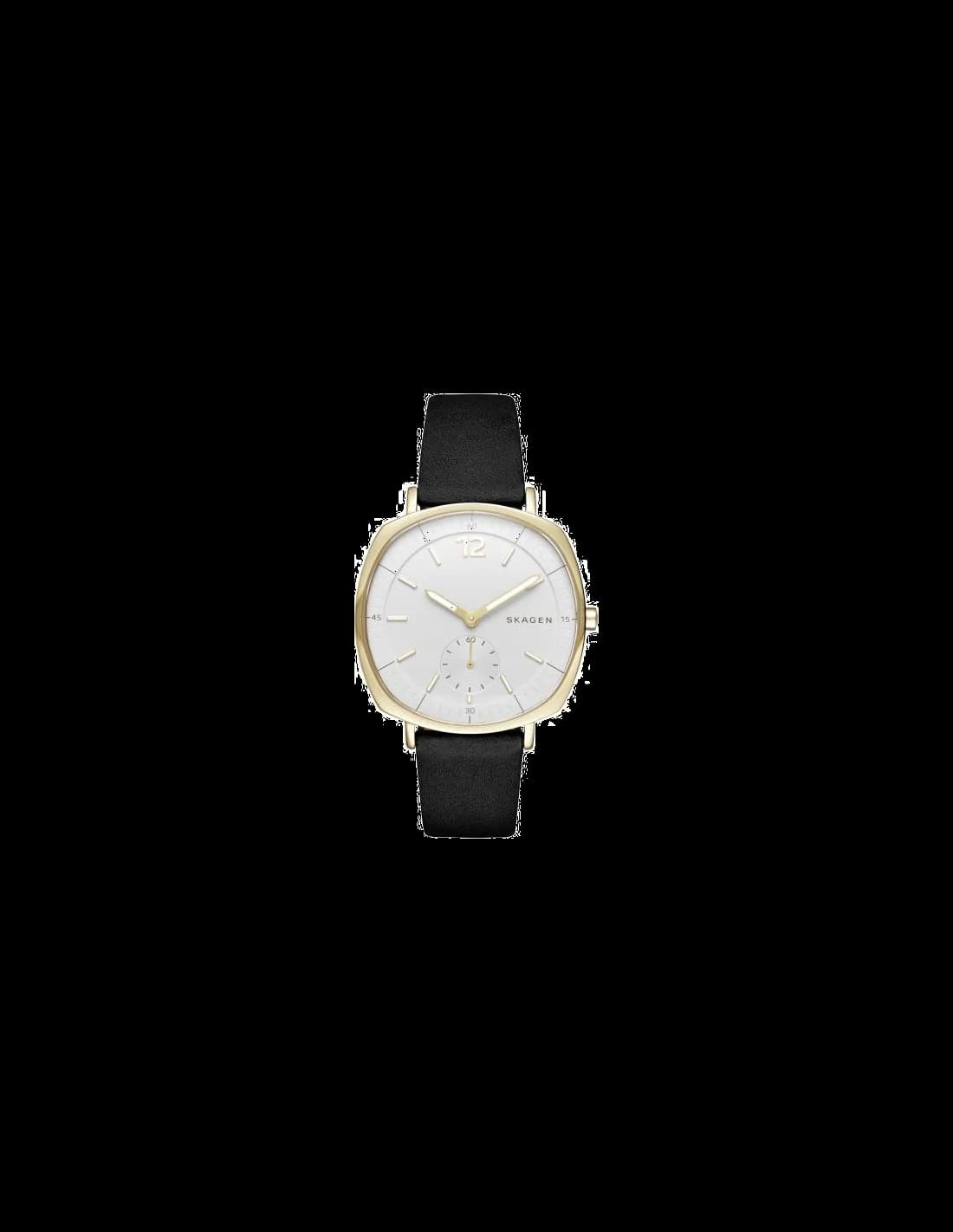 Montre Skagen SKW2404 Cadran Coussin Or et Cuir Noir