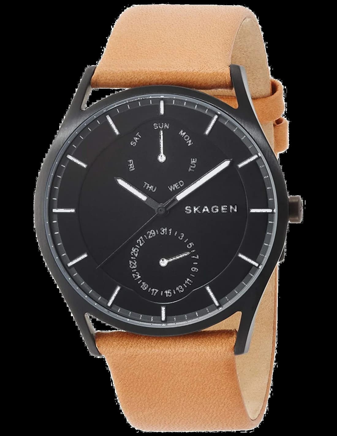 Montre Skagen SKW6265 Bracelet Cuir Brun Boîtier Acier