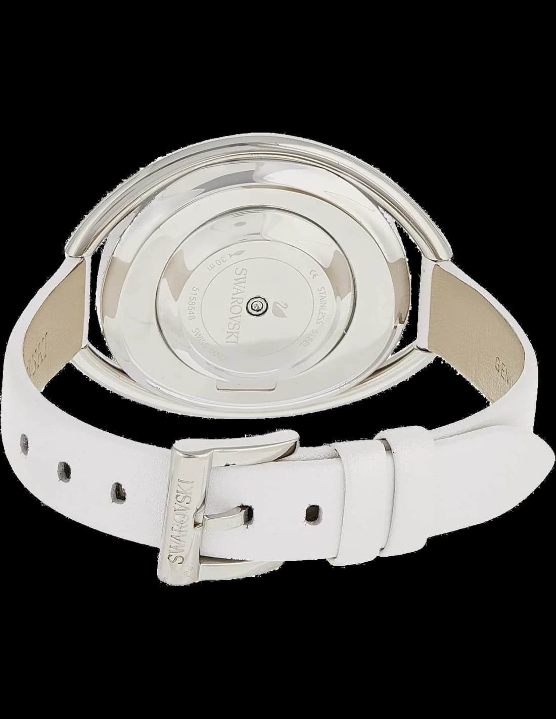 Montre Femme Swarovski Crystalline Oval 5158548 bracelet cuir blanc vue 3