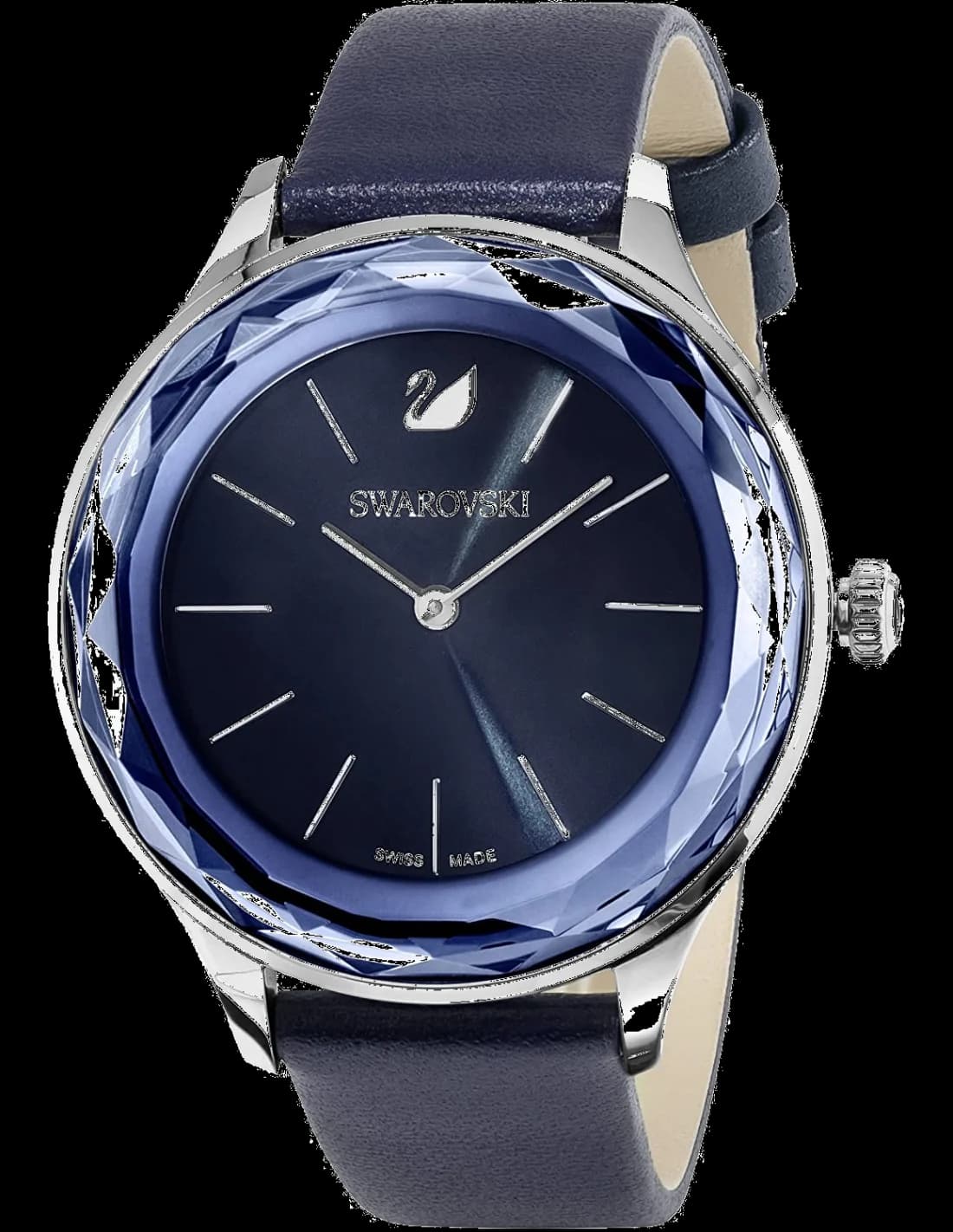 Montre Swarovski Octea Lux 5295349 cadran bleu bracelet en cuir
