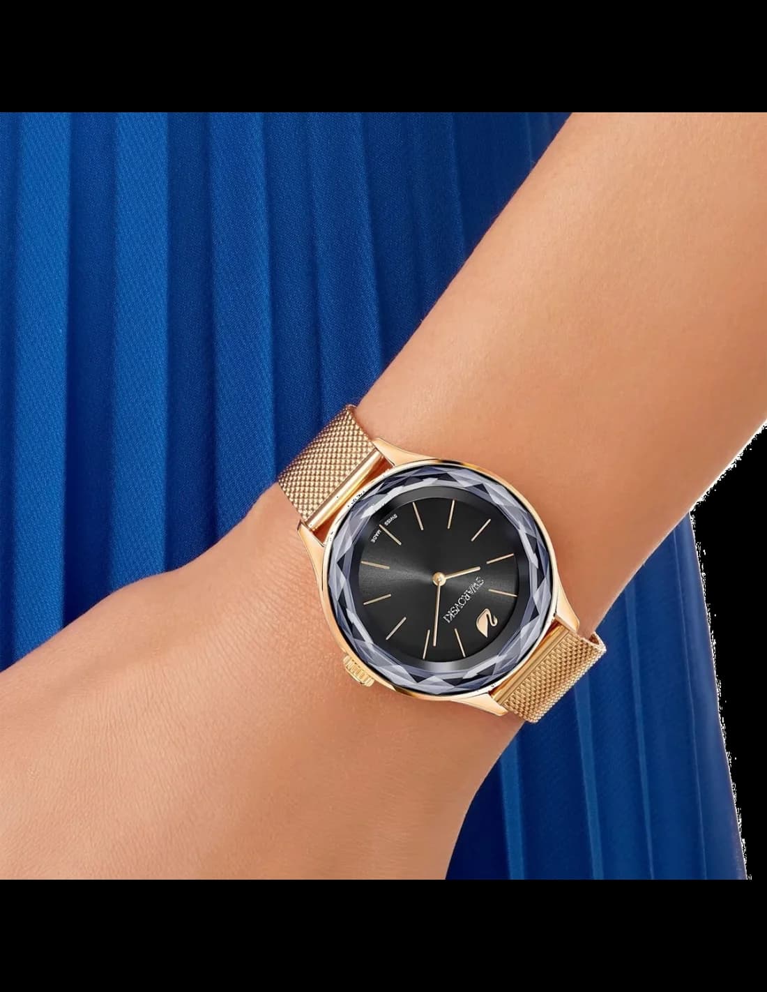 Montre Swarovski Octea Nova 5430424 maille milanaise or rose vue 4