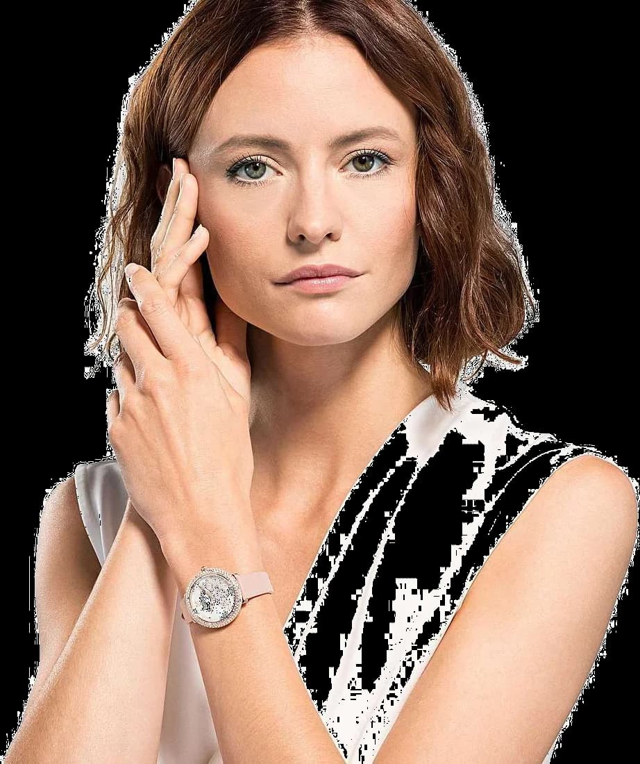 Montre Femme Swarovski Crystal Frost 5519223 bracelet cuir rose vue 3