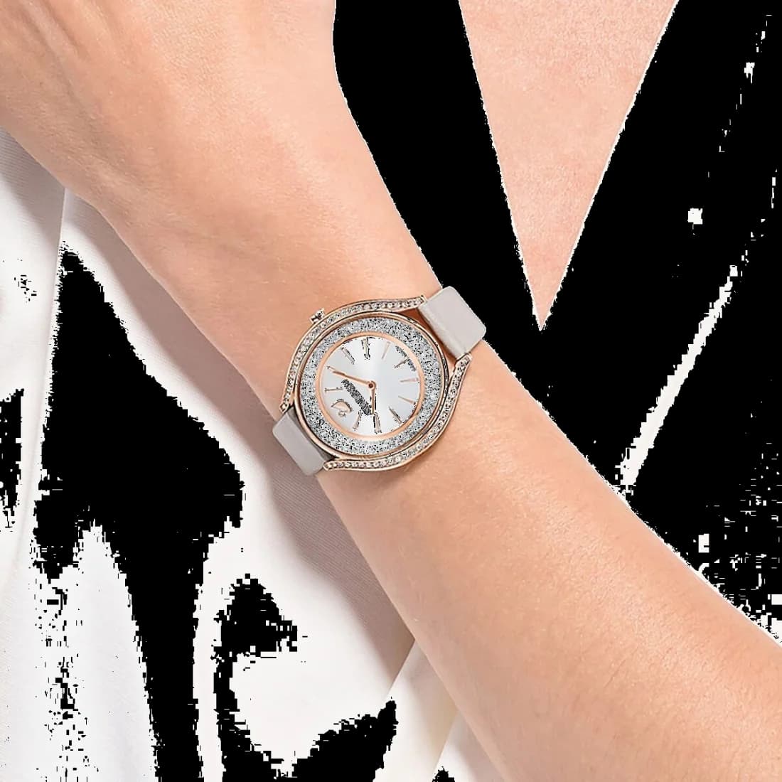 Montre Swarovski 5519450 Crystalline Aura Bracelet Cuir Beige vue 3