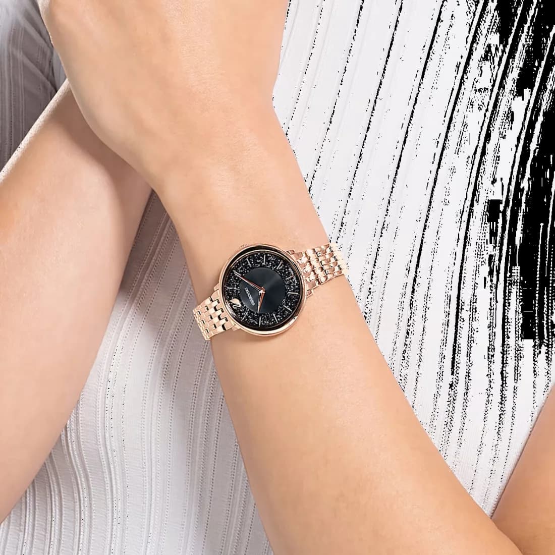 Montre Femme Swarovski Crystalline 5544587 en acier or rose vue 4