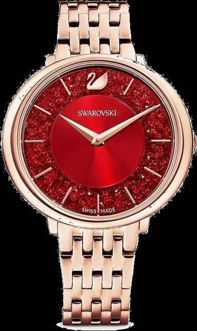 Montre Swarovski 5547608 Crystalline Cadran Rouge et Acier Or Rose
