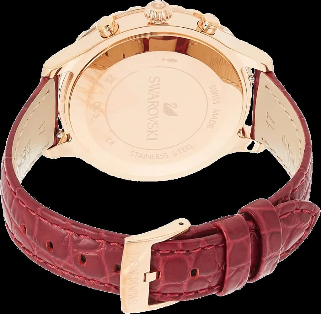 Montre Femme Swarovski 5547642 Octea Lux Chrono en Cuir Rouge vue 3