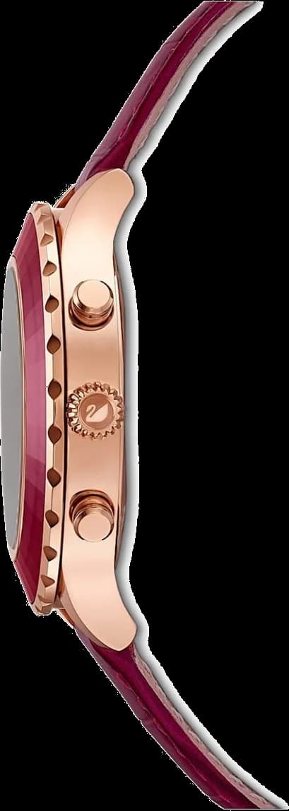 Montre Femme Swarovski 5547642 Octea Lux Chrono en Cuir Rouge vue 4
