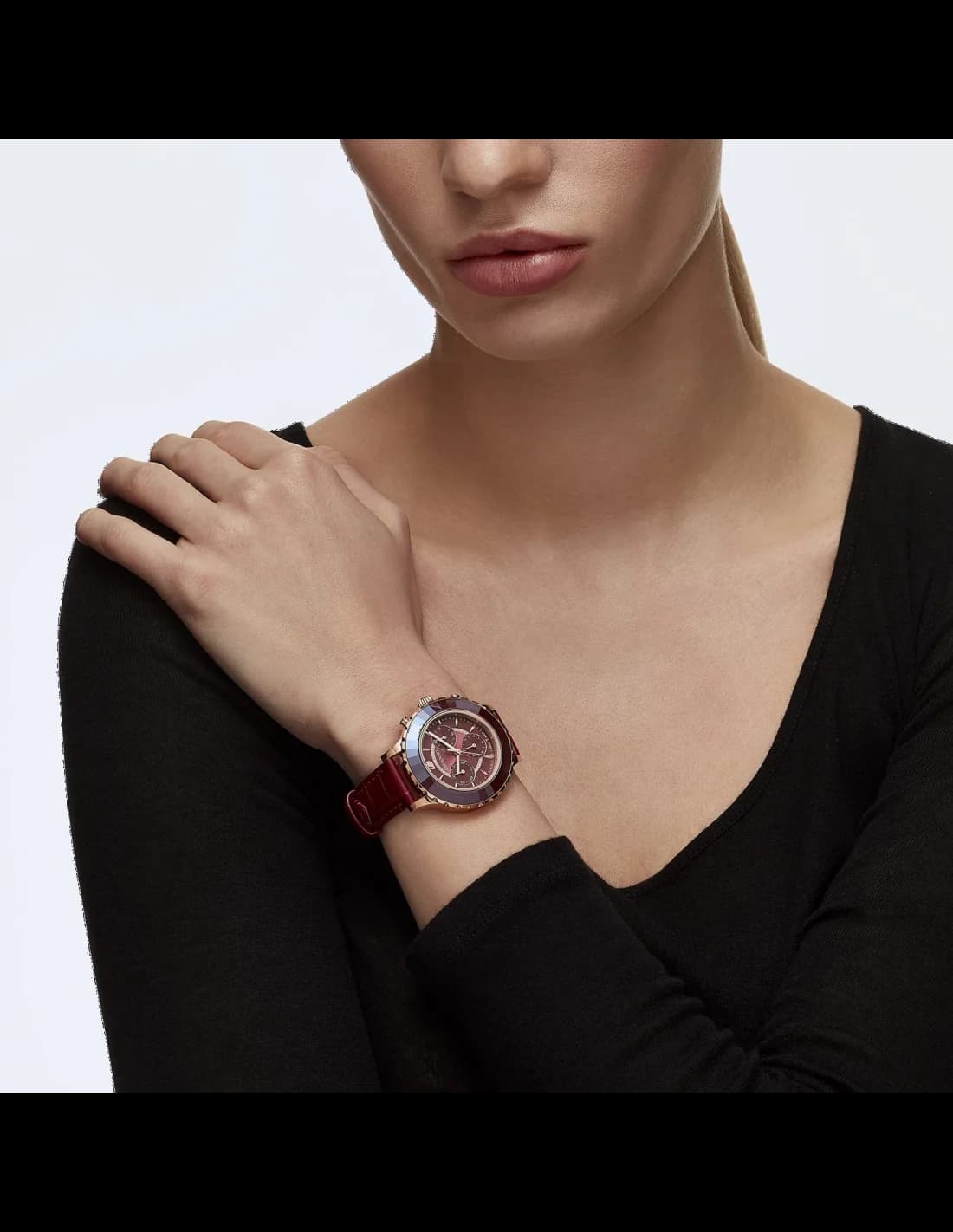 Montre Femme Swarovski 5547642 Octea Lux Chrono en Cuir Rouge vue 5