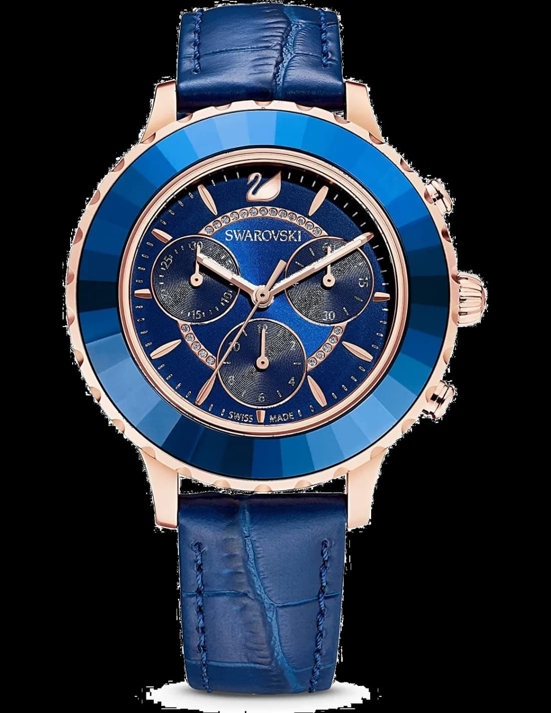 Montre Swarovski 5563480 Octea Lux Chrono Bracelet Cuir Bleu