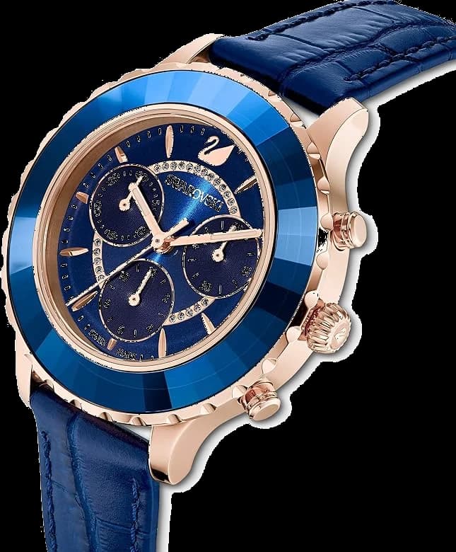 Montre Swarovski 5563480 Octea Lux Chrono Bracelet Cuir Bleu vue 2
