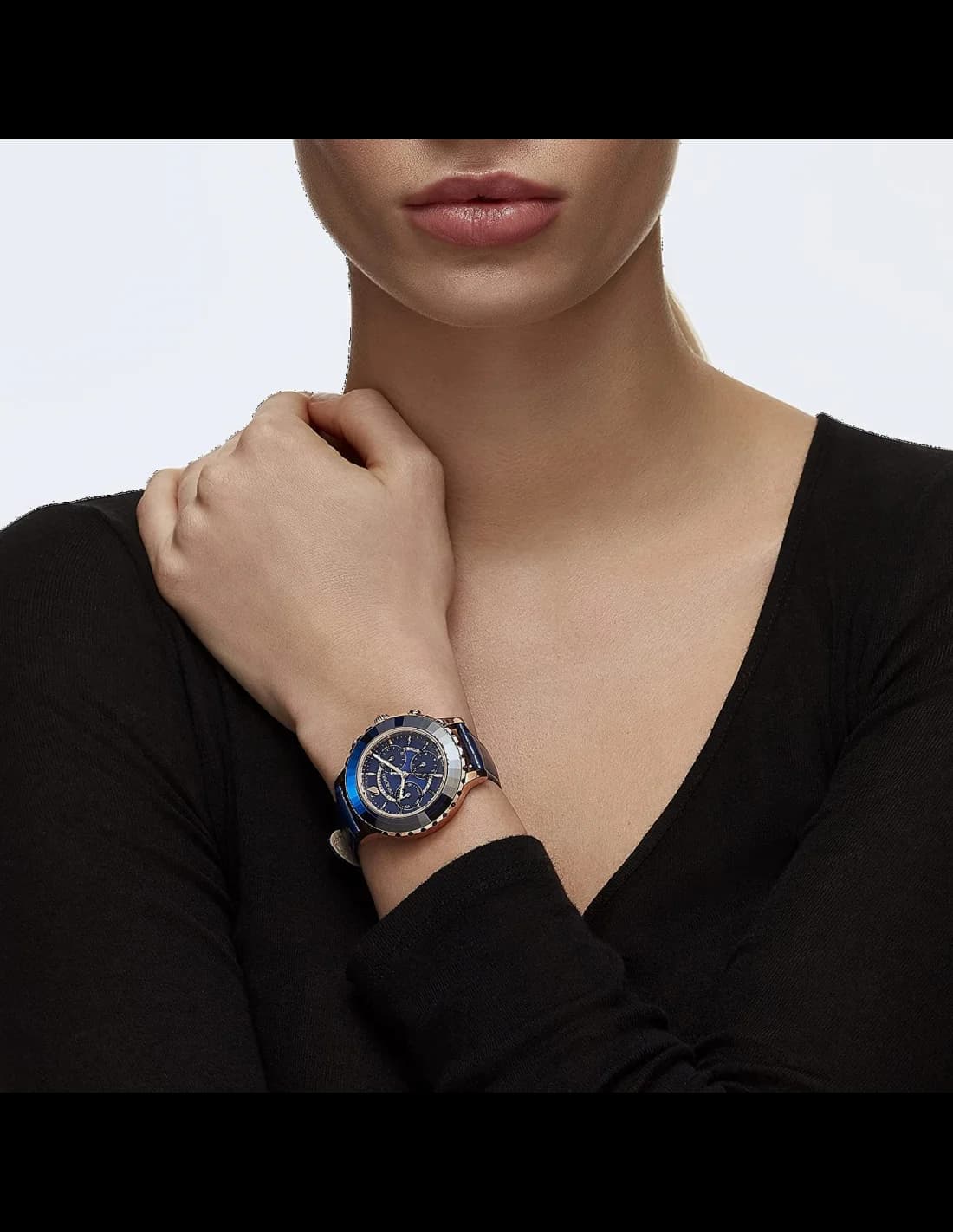 Montre Swarovski 5563480 Octea Lux Chrono Bracelet Cuir Bleu vue 4