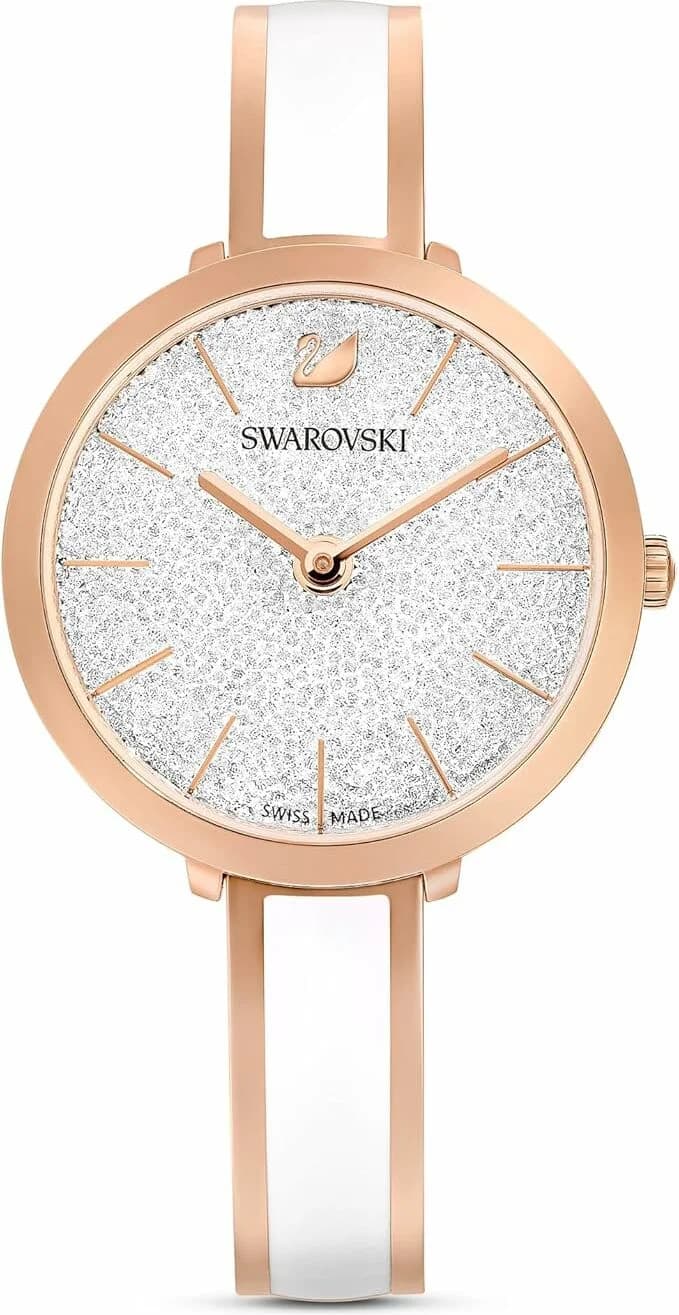 Montre Swarovski 5580541 Crystalline Delight Acier PVD Rose Gold et Émail Blanc