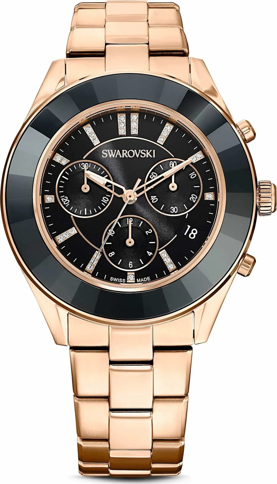 Montre Swarovski Octea Lux Sport 5610478 chronomètre bracelet métal or rose