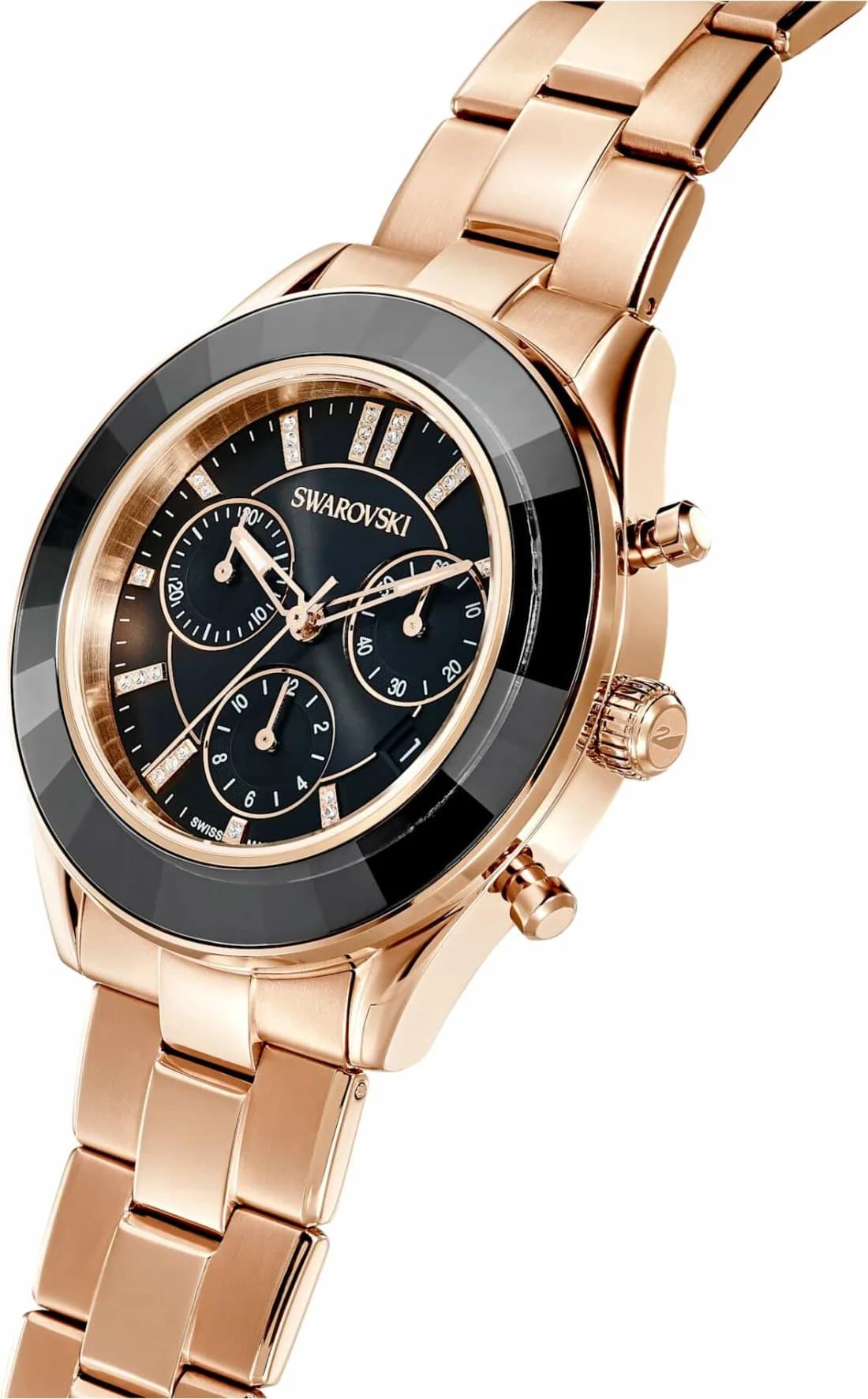 Montre Swarovski Octea Lux Sport 5610478 chronomètre bracelet métal or rose vue 3