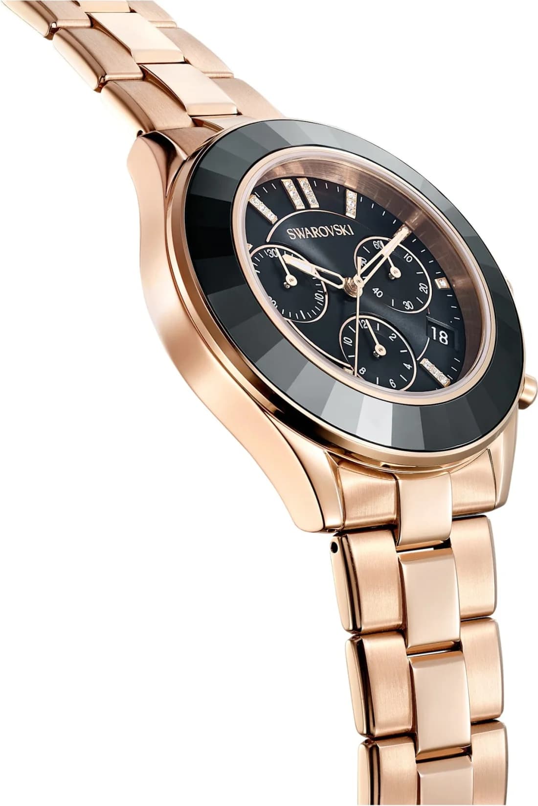 Montre Swarovski Octea Lux Sport 5610478 chronomètre bracelet métal or rose vue 4