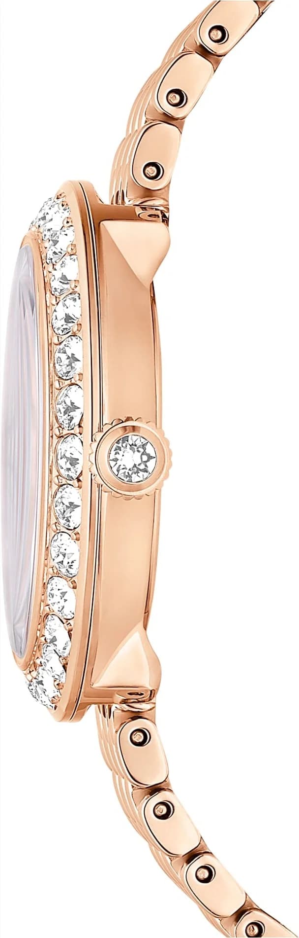 Montre Swarovski Certa 5672981 bracelet en acier inoxydable or rose boitier incrusté de cristaux vue 3