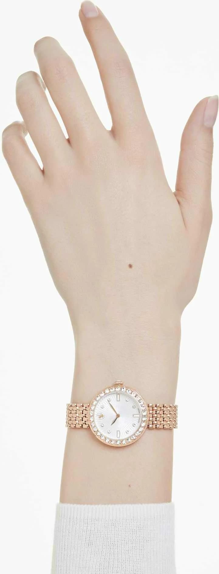 Montre Swarovski Certa 5672981 bracelet en acier inoxydable or rose boitier incrusté de cristaux vue 5