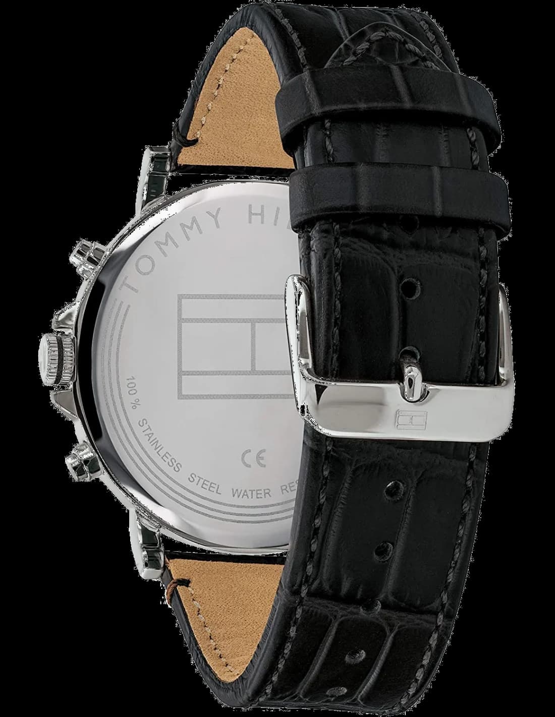 Montre Tommy Hilfiger 1710381 Cadran Noir et Bracelet Cuir Texturé vue 3